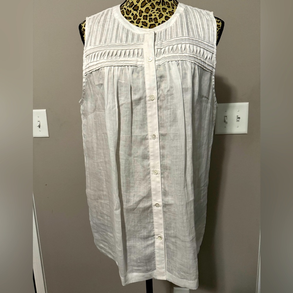 Elegant White Linen Blouse